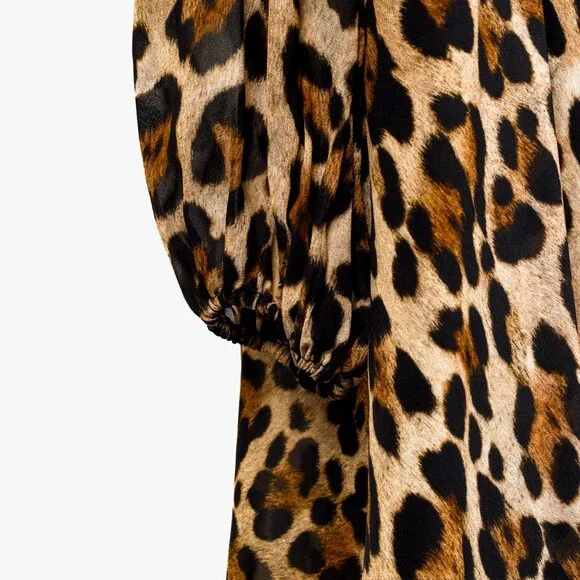 Blumarine PF/21 Leopard-Print Cut-Out Pleated Mini Dress - Picture 7 of 12